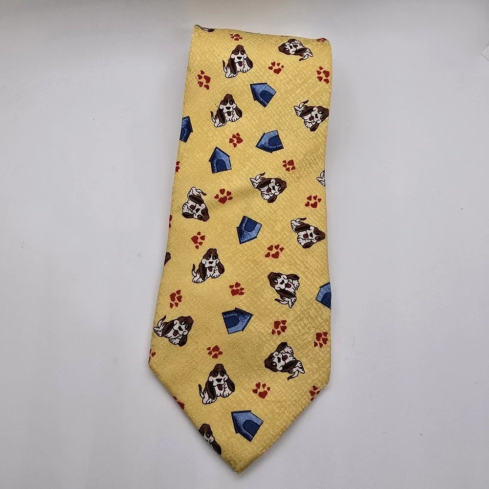 Silk Tie Dog Puppy, Bassett Hound Dog🐶Veterinarian, Fun Dog Tie‎